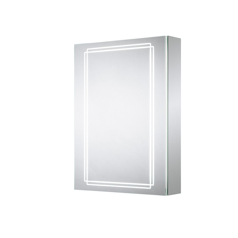 Sensio Harlow LED Mirror Bathroom Cabinet Single Door with Shaver Socket Cool White 700 x 500mm