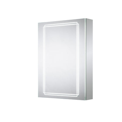 Sensio Harlow LED Mirror Bathroom Cabinet Single Door with Shaver Socket Cool White 700 x 500mm