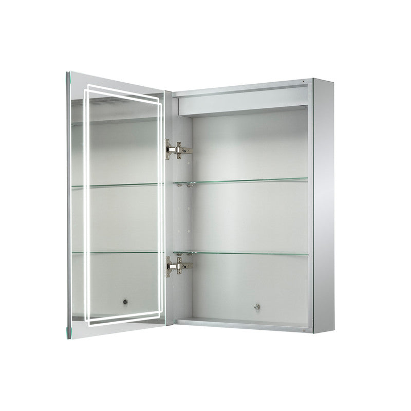 Sensio Harlow LED Mirror Bathroom Cabinet Single Door with Shaver Socket Cool White 700 x 500mm