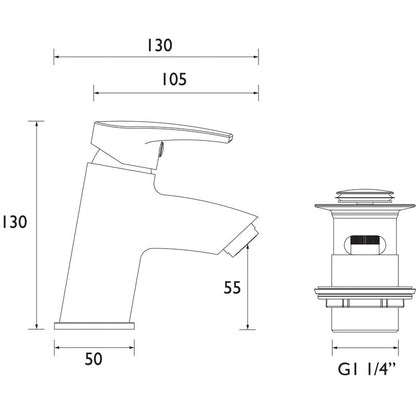 Bristan Orta Taps Basin Mixer