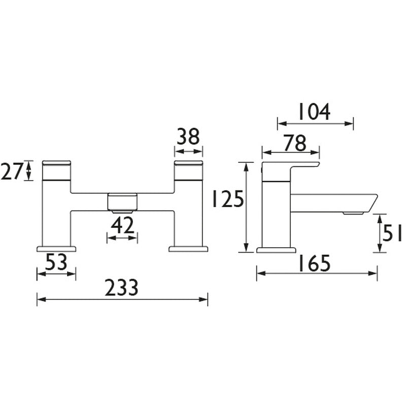 Bristan Cobalt Taps Black Bath Filler