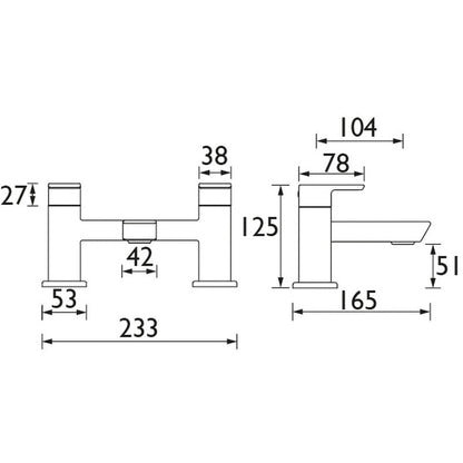 Bristan Cobalt Taps Black Bath Filler