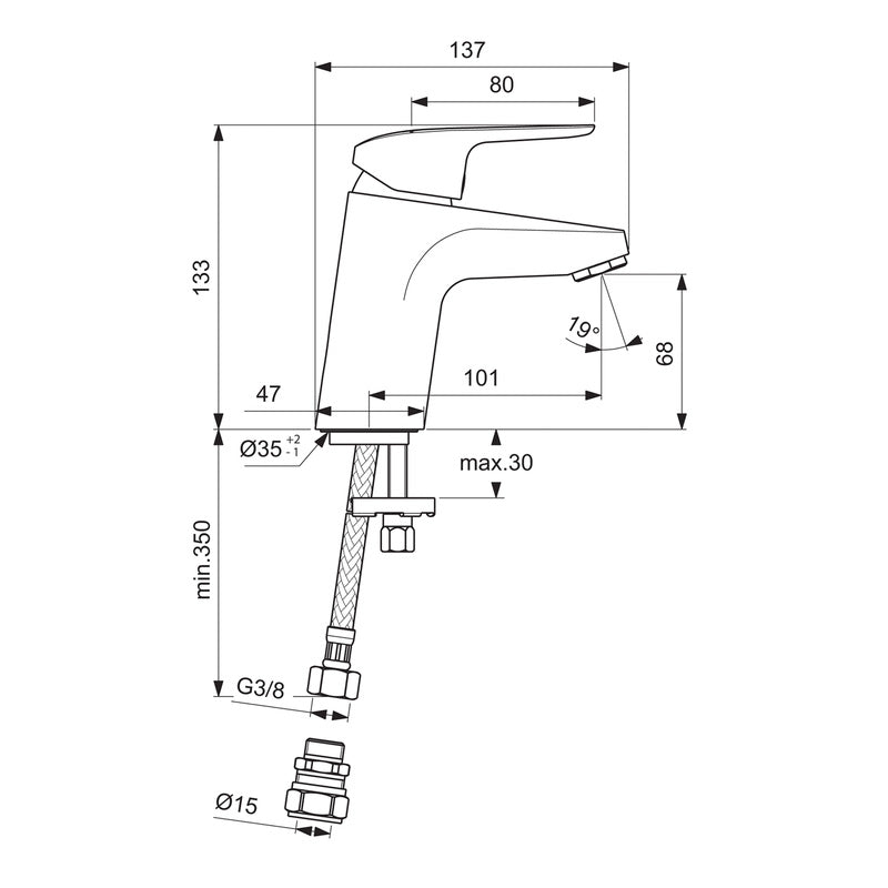Ideal Standard Ceraflex Taps Basin Mixer