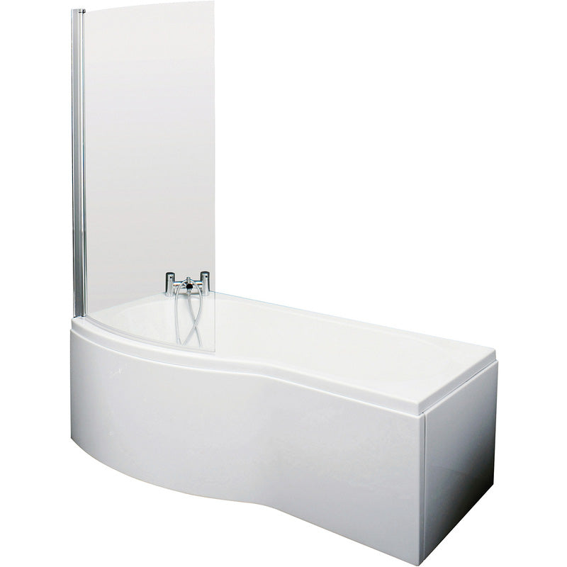 nuie B Shaped Shower Bath with Panel and Leg Set  Left Hand