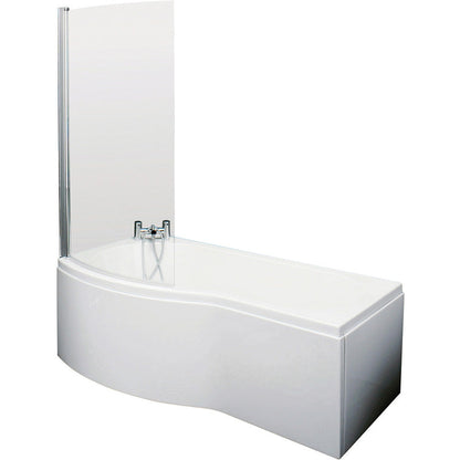 nuie B Shaped Shower Bath with Panel and Leg Set  Left Hand