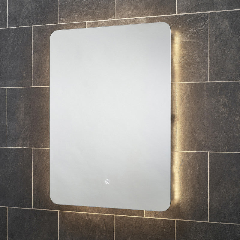 Sensio Reagan LED Backlit Bathroom Mirror With Shaver Socket CCT 800 x 600mm
