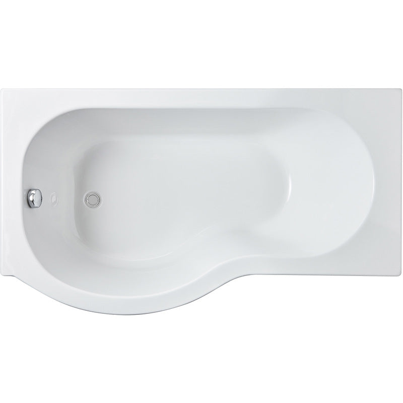 nuie P Shaped Shower Bath with Panel and Leg Set Right Hand