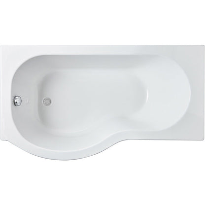 nuie P Shaped Shower Bath with Panel and Leg Set Right Hand