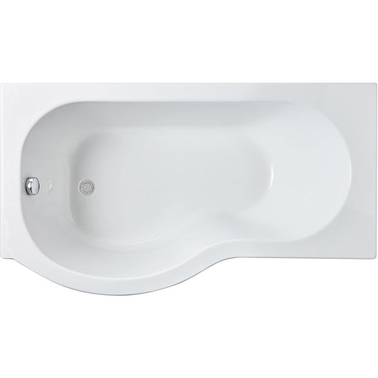 nuie P Shaped Shower Bath with Panel and Leg Set Right Hand