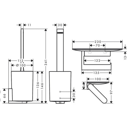 Hansgrohe WallStoris Toilet Storage Kit Matt Black