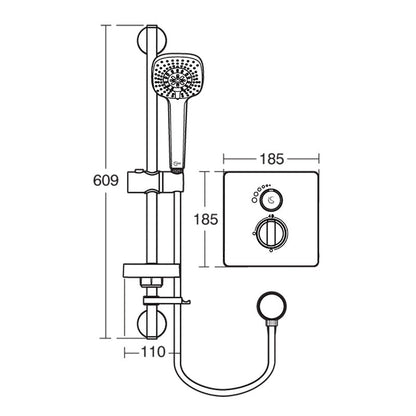 Ideal Standard Easybox Concealed Thermostatic Bar Mixer Shower Square