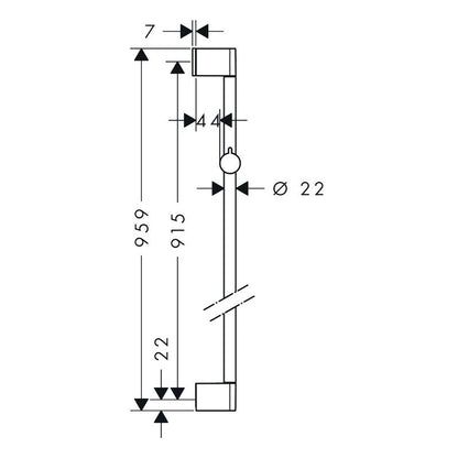 Hansgrohe Unica Adjustable Shower Riser Rail  Chrome
