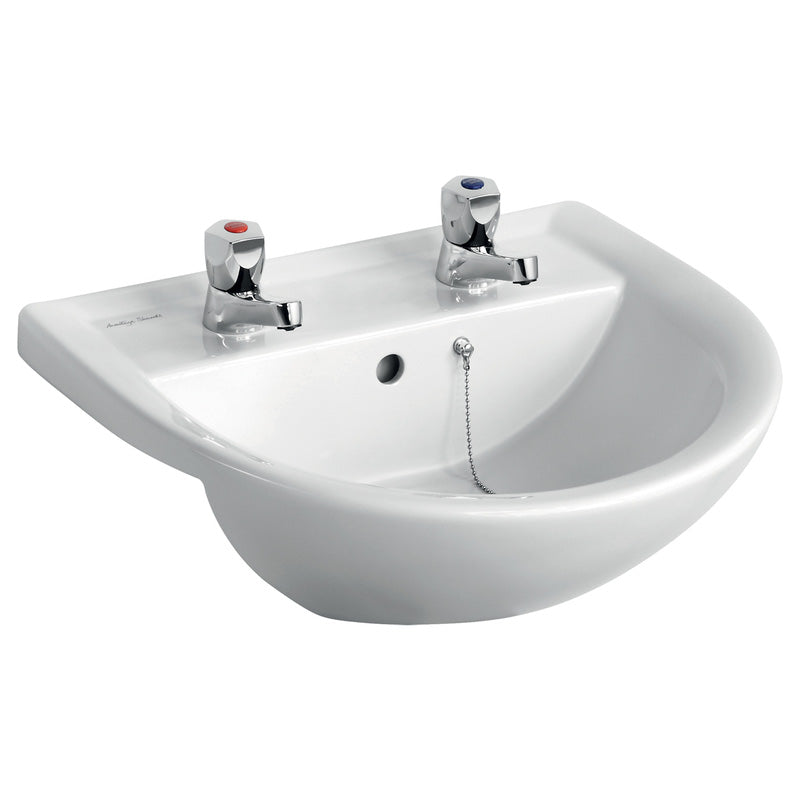 Armitage Shanks Sandringham 21 Semi-Recessed Basin 50cm 2 Tap Hole