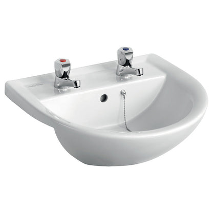 Armitage Shanks Sandringham 21 Semi-Recessed Basin 50cm 2 Tap Hole