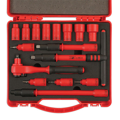 Laser Insulated Socket Set 3/8"D 16 Piece