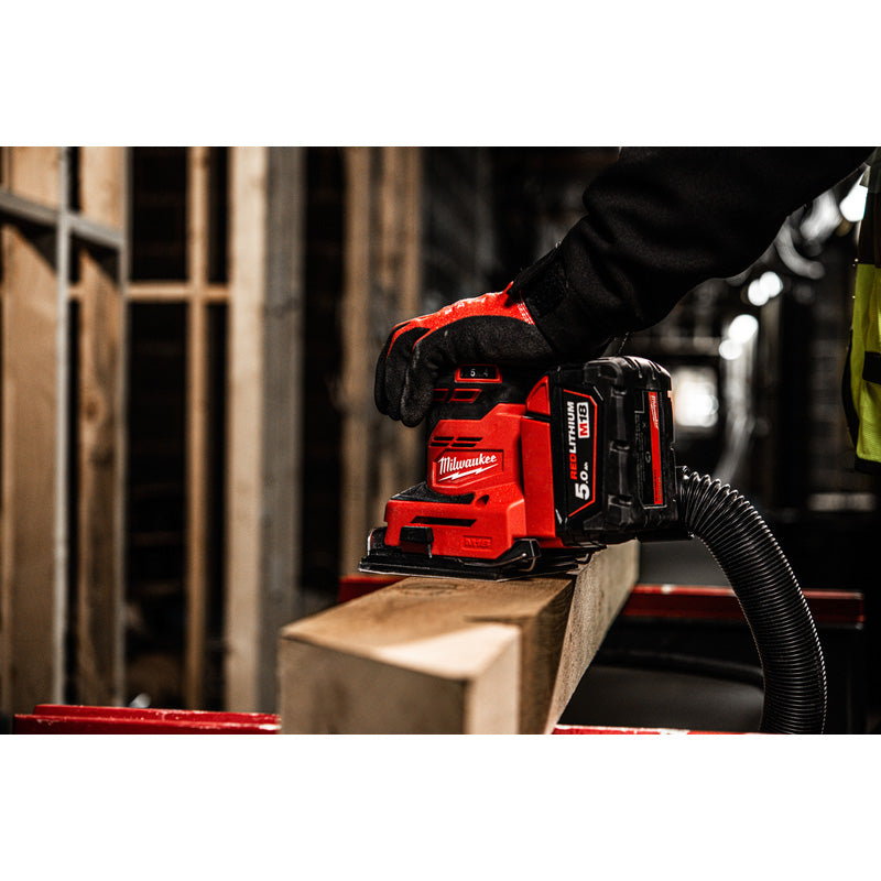 Milwaukee M18 BQSS-502B Quarter Sheet Sander 2 x 5.0Ah