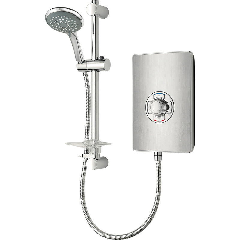 Triton Collection Electric Shower Brushed Steel