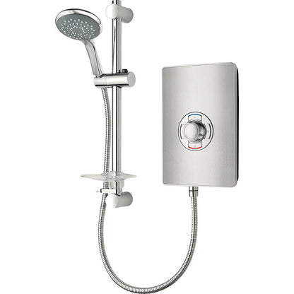 Triton Collection Electric Shower Brushed Steel