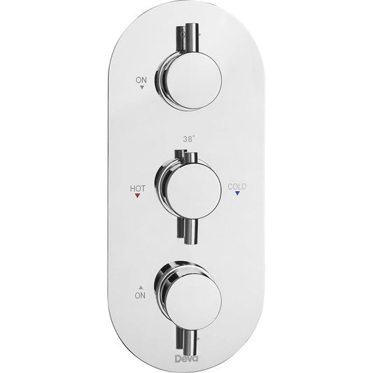 Deva Newton Thermostatic Two Outlet Concealed Shower Valve