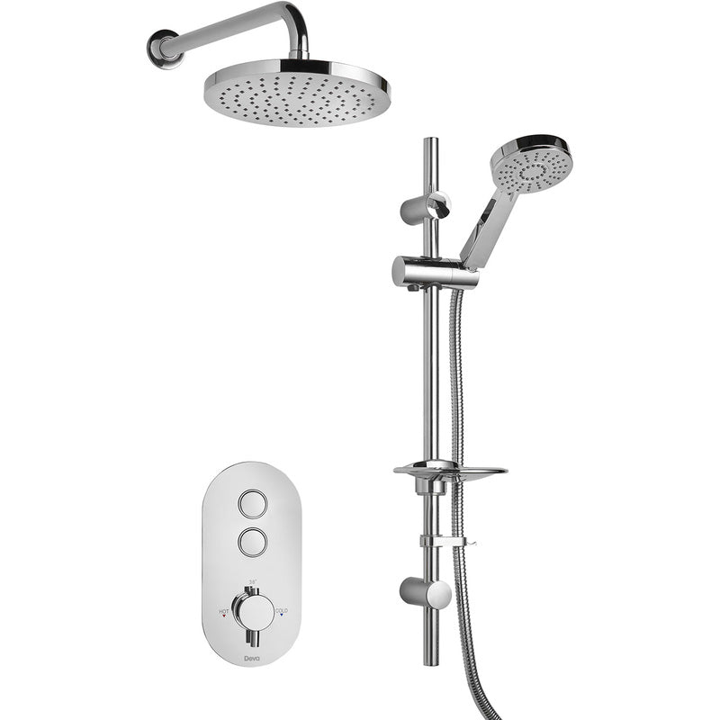 Deva Aston Push Button Thermostatic Concealed Valve Diverter Mixer Shower