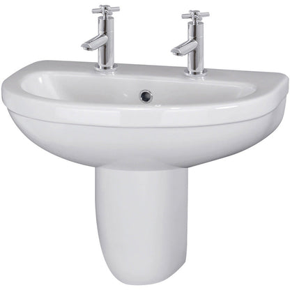 nuie Ivo Basin & Semi-Pedestal 550mm 2 Tap Hole
