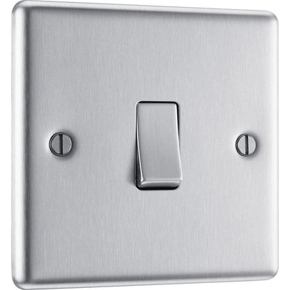 BG Brushed Steel Switch 1 Gang Intermediate 10A