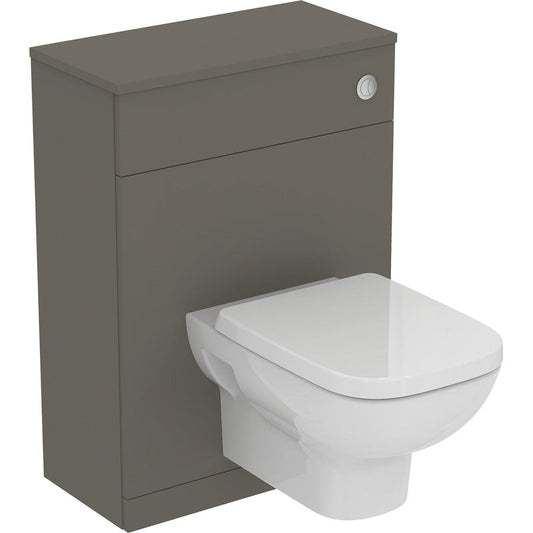 Ideal Standard i.life A Matt Quartz Grey WC Unit and Worktop with Wall Hung Toilet and Soft Close Seat 600mm