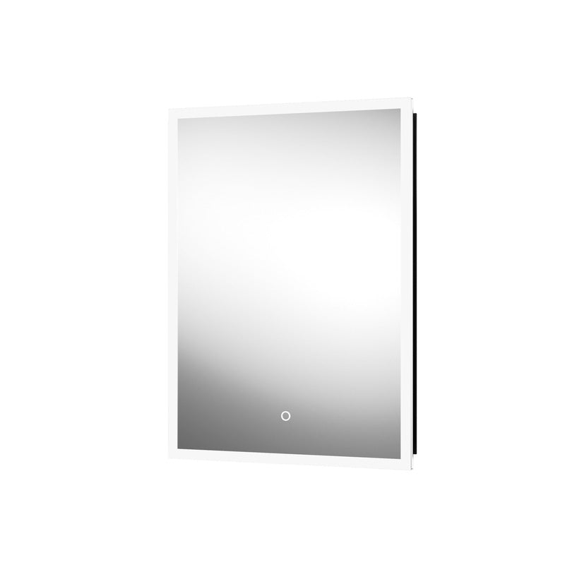 Sensio Eclipse Recessed LED Illuminated Mirror Bathroom Cabinet With Shaver Socket & USB port TrioTone Black 700 x 500mm