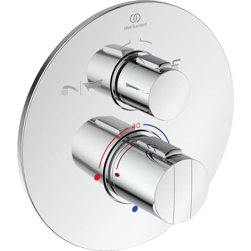 Ideal Standard Easybox Thermostatic Concealed Dual Outlet Shower Valve Round