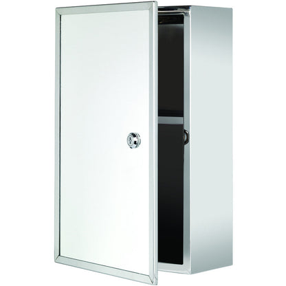 Croydex Lockable Single Door Stainless Steel Bathroom Cabinet 400 x 250 x 130mm