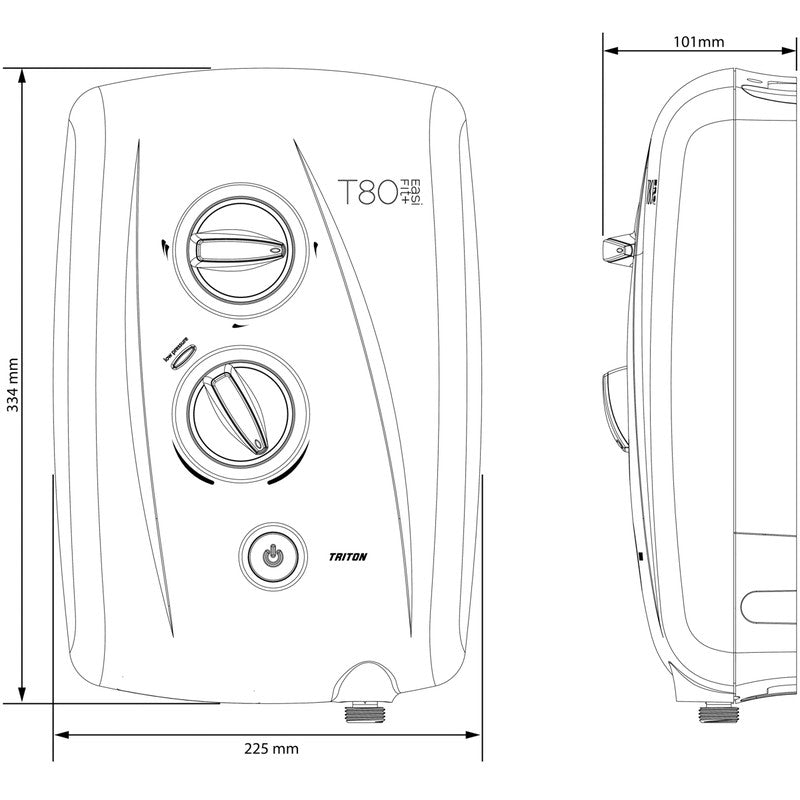 Triton T80 EasiFit + Electric Shower