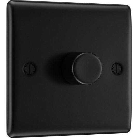 BG Nexus Metal Matt Black 200W Intelligent LED Dimmer Switch 2 Way