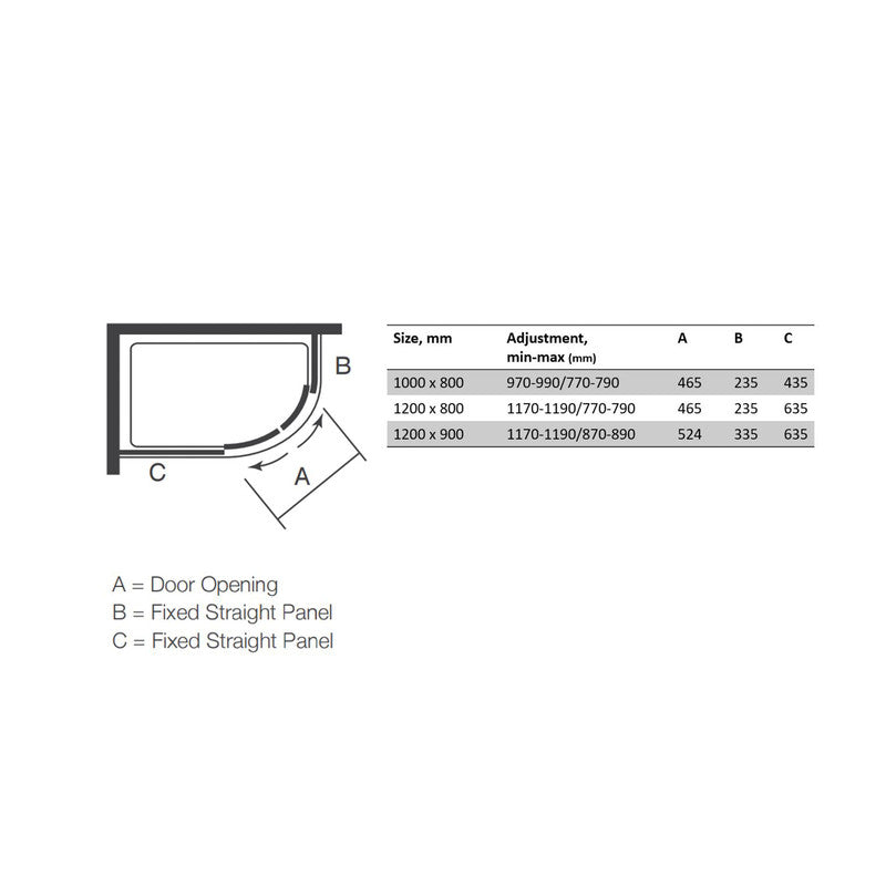 Merlyn NIX Sliding 2 Door Quadrant Shower Enclosure Offset