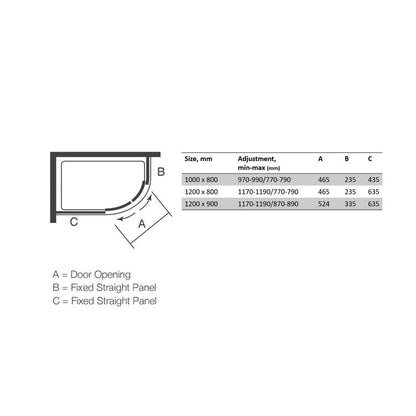 Merlyn NIX Sliding 2 Door Quadrant Shower Enclosure Offset