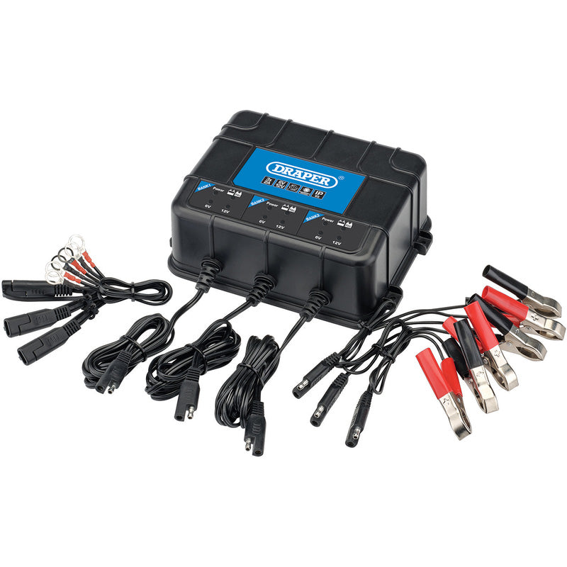 Draper 6/12V 3 Bank Charger Station