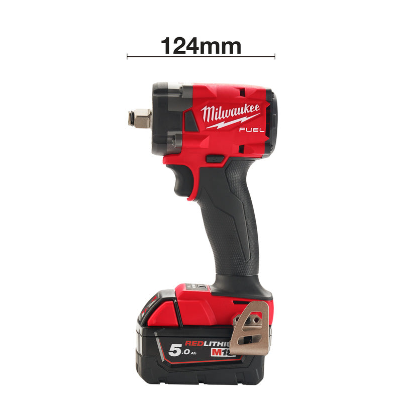 Milwaukee M18 FIW2F12-502X Gen 3 FUEL Compact Impact Wrench w/ 1/2" Friction Ring 2 x 5.0Ah