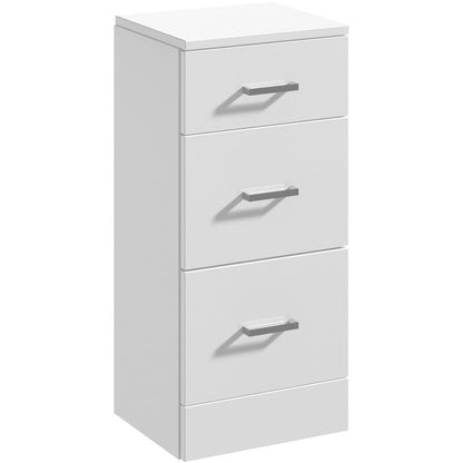 nuie Mayford 3 Drawer Compact Floorstanding Unit Gloss White 350mm