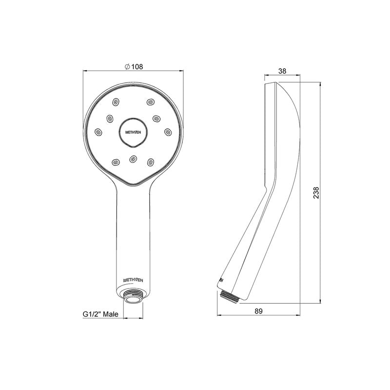 Methven Eco Satinjet Shower Head Chrome