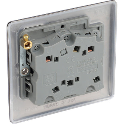 BG Nexus Metal Black Nickel Triple Pole Fan Isolator Switch 1 Gang