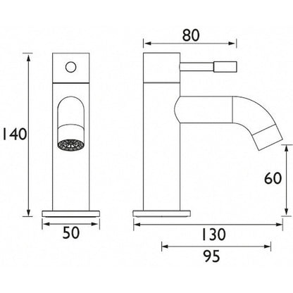 Bristan Mila Taps Bath Pillar