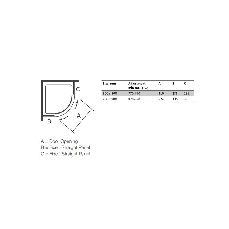 Merlyn NIX Sliding 2 Door Quadrant Shower Enclosure