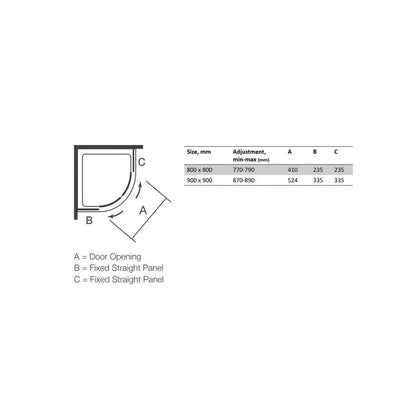 Merlyn NIX Sliding 2 Door Quadrant Shower Enclosure