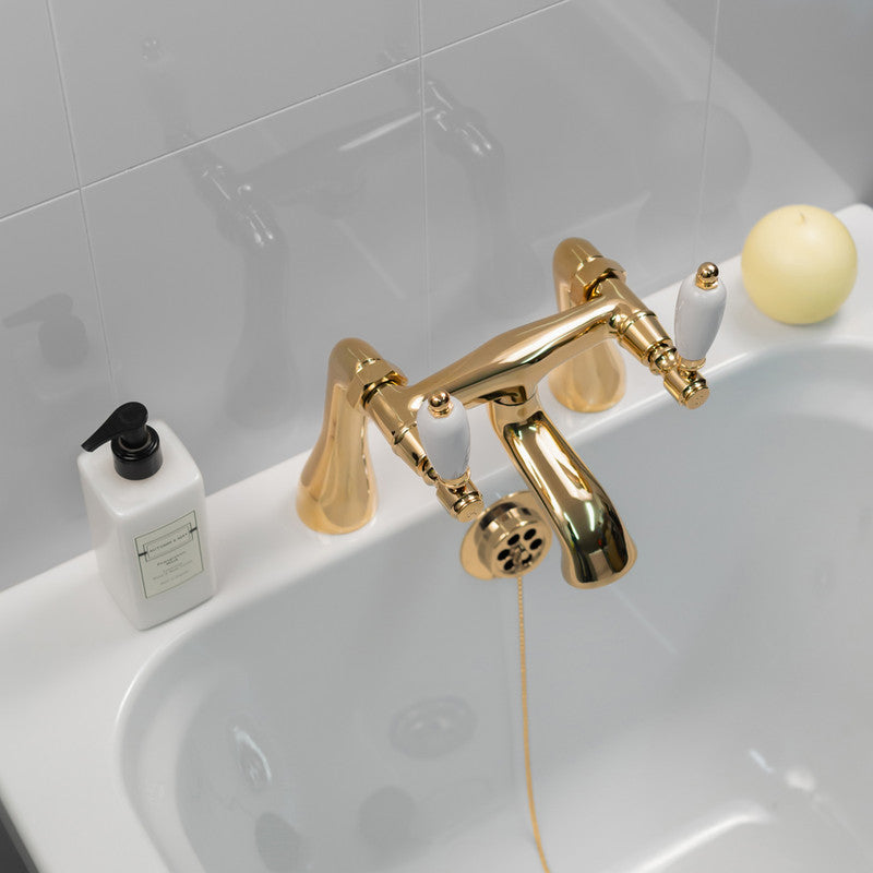 Deva Georgian Taps Bath Filler Gold