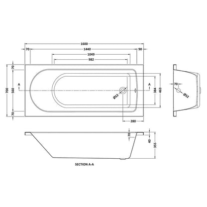 nuie Barmby Single Ended Bath
