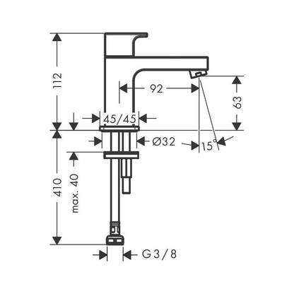 Hansgrohe Vernis Shape 70 Pillar Tap Matt Black