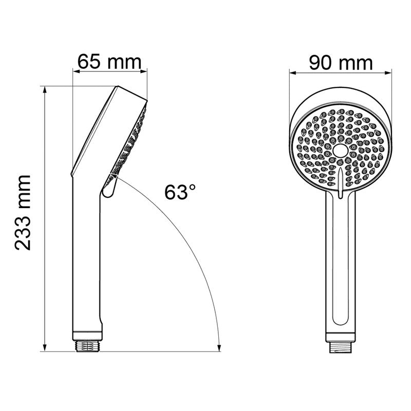 Mira Beat 4 Spray Shower Handset 90mm Chrome