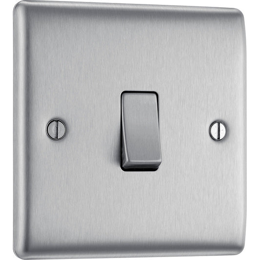 BG Nexus Metal Brushed Steel Switch 20A 16AX  2 Way