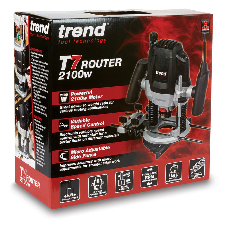 Trend T7 1/2" 2100W Variable Speed Router 240V