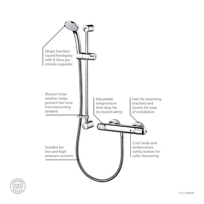 Ideal Standard Alto EV Bar Shower Valve & Kit