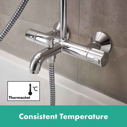 Hansgrohe Vernis Blend Thermostatic Bath Bar Diverter Mixer Chrome